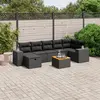Image de vidaXL Salon de jardin 8 pcs avec coussins noir résine tressée