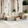Image de vidaXL Salon de jardin avec coussins 8 pcs beige résine tressée