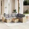 Image de vidaXL Salon de jardin avec coussins 8pcs mélange beige résine tressée