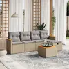 Image de vidaXL Salon de jardin avec coussins 6pcs mélange beige résine tressée