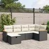 Image de vidaXL Salon de jardin 6 pcs avec coussins noir résine tressée