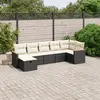Image de vidaXL Salon de jardin 7 pcs avec coussins noir résine tressée