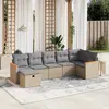 Image de vidaXL Salon de jardin avec coussins 7pcs mélange beige résine tressée