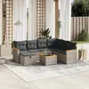 Image de vidaXL Salon de jardin 8 pcs avec coussins gris résine tressée