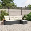 Image de vidaXL Salon de jardin 5 pcs avec coussins noir résine tressée