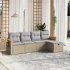 Image de vidaXL Salon de jardin avec coussins 5pcs mélange beige résine tressée
