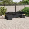 Image de vidaXL Salon de jardin 7 pcs avec coussins noir résine tressée