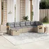 Image de vidaXL Salon de jardin avec coussins 7pcs beige résine tressée