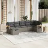 Image de vidaXL Salon de jardin avec coussins 7 pcs gris résine tressée