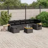 Image de vidaXL Salon de jardin 8 pcs avec coussins noir résine tressée