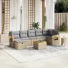 Image de vidaXL Salon de jardin avec coussins 8pcs beige résine tressée