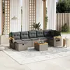 Image de vidaXL Salon de jardin 8 pcs avec coussins gris résine tressée