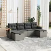 Image de vidaXL Salon de jardin 6 pcs avec coussins gris résine tressée