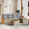 Image de vidaXL Salon de jardin avec coussins 6pcs mélange beige résine tressée