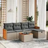 Image de vidaXL Salon de jardin 6 pcs avec coussins gris résine tressée