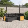 Image de vidaXL Salon de jardin 6 pcs avec coussins noir résine tressée