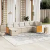 Image de vidaXL Salon de jardin avec coussins 7 pcs beige résine tressée