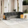 Image de vidaXL Salon de jardin avec coussins 7 pcs gris résine tressée