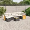 Image de vidaXL Salon de jardin 8 pcs avec coussins noir résine tressée