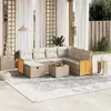 Image de vidaXL Salon de jardin avec coussins 8 pcs beige résine tressée