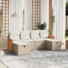 Image de vidaXL Salon de jardin avec coussins 6 pcs beige résine tressée