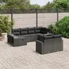 Image de vidaXL Salon de jardin 10 pcs avec coussins noir résine tressée