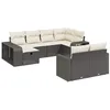 Image de vidaXL Salon de Jardin avec Coussins 10 pcs, Canapés de Terrasse, Ensemble de Meubles de Patio, Mobilier d'Extérieur, Noir Résine Tressée