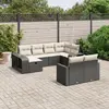 Image de vidaXL Salon de jardin 10 pcs avec coussins noir résine tressée