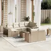 Image de vidaXL Salon de jardin 11 pcs avec coussins beige résine tressée