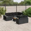 Image de vidaXL Salon de jardin 11 pcs avec coussins noir résine tressée