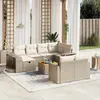 Image de vidaXL Salon de jardin 11 pcs avec coussins beige résine tressée