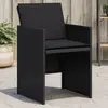 Image de vidaXL Chaises de jardin lot de 4 avec coussins noir résine tressée