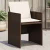 Image de vidaXL Chaises de jardin avec coussins lot de 4 marron résine tressée