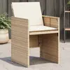 Image de vidaXL Chaises de jardin avec coussins lot de 4 beige résine tressée