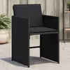 Image de vidaXL Chaises de jardin lot de 4 avec coussins noir résine tressée