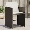 Image de vidaXL Chaises de jardin avec coussins lot de 4 marron résine tressée