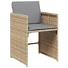 Image de vidaXL Lot de 4 Chaises de Jardin avec Coussins, Sièges de Terrasse, Chaises de Balcon, Meubles de Patio Jardinage Extérieur, Mélange Beige