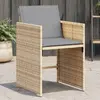 Image de vidaXL Chaises de jardin avec coussins lot de 4 mélange beige