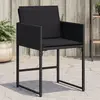 Image de vidaXL Chaises de jardin lot de 4 avec coussins noir résine tressée