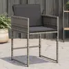 Image de vidaXL Chaises de jardin avec coussins lot de 4 gris résine tressée