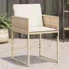 Image de vidaXL Chaises de jardin avec coussins lot de 4 beige résine tressée