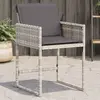 Image de vidaXL Chaises de jardin avec coussins lot de 4 gris clair poly rotin