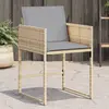 Image de vidaXL Chaises de jardin avec coussins lot de 4 mélange beige