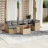 Image de vidaXL Salon de jardin avec coussins 8 pcs beige résine tressée