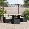Image de vidaXL Salon de jardin 6 pcs avec coussins noir résine tressée