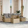 Image de vidaXL Salon de jardin avec coussins 6 pcs beige résine tressée
