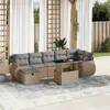 Image de vidaXL Salon de jardin avec coussins 8 pcs beige résine tressée
