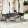 Image de vidaXL Salon de jardin 8 pcs avec coussins gris clair résine tressée