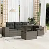 Image de vidaXL Salon de jardin 6 pcs avec coussins gris résine tressée