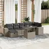 Image de vidaXL Salon de jardin 8 pcs avec coussins gris clair résine tressée